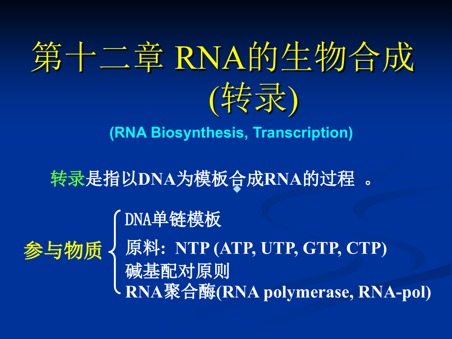 第十二章RNA的生物合成转录课件_第1页