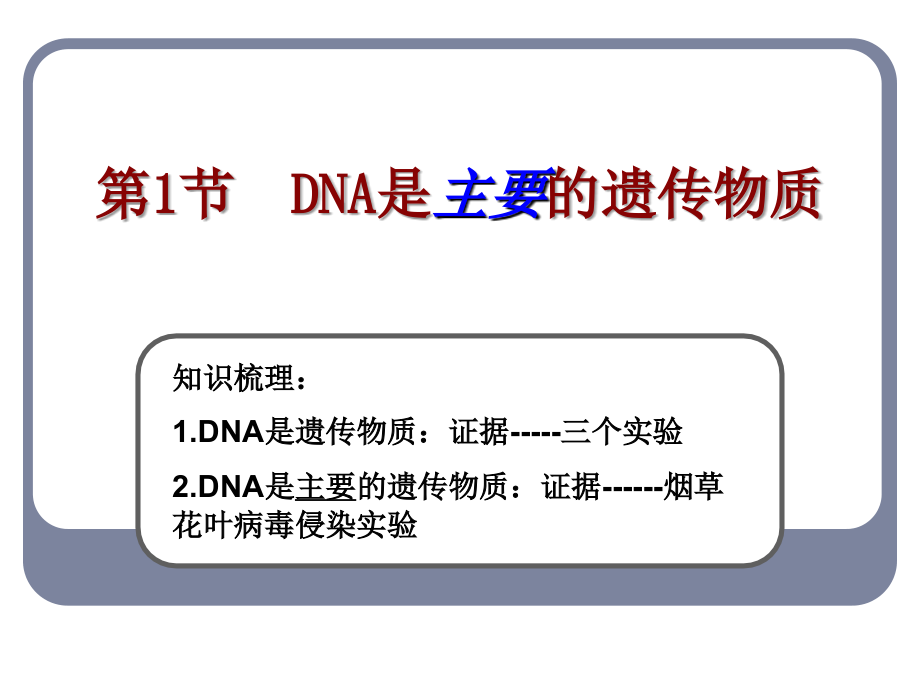 第1节DNA是主要的遗传物质课件_第1页