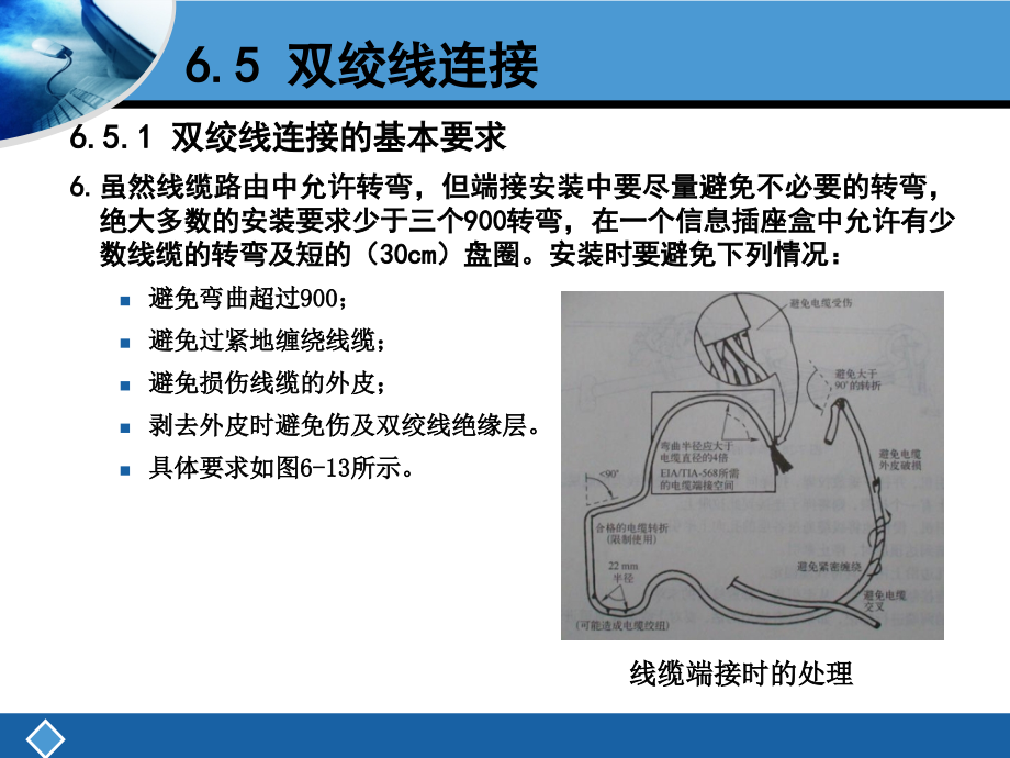 端接后配线架背部示意5双绞线连接655110D语音配线架安装课件_第1页