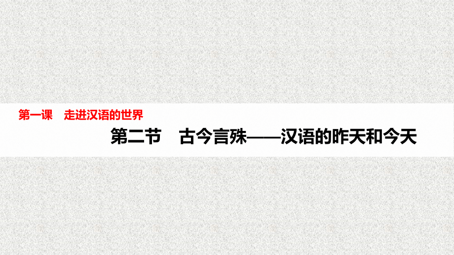 第一课第二节古今言殊――汉语的昨天和今天课件_第1页