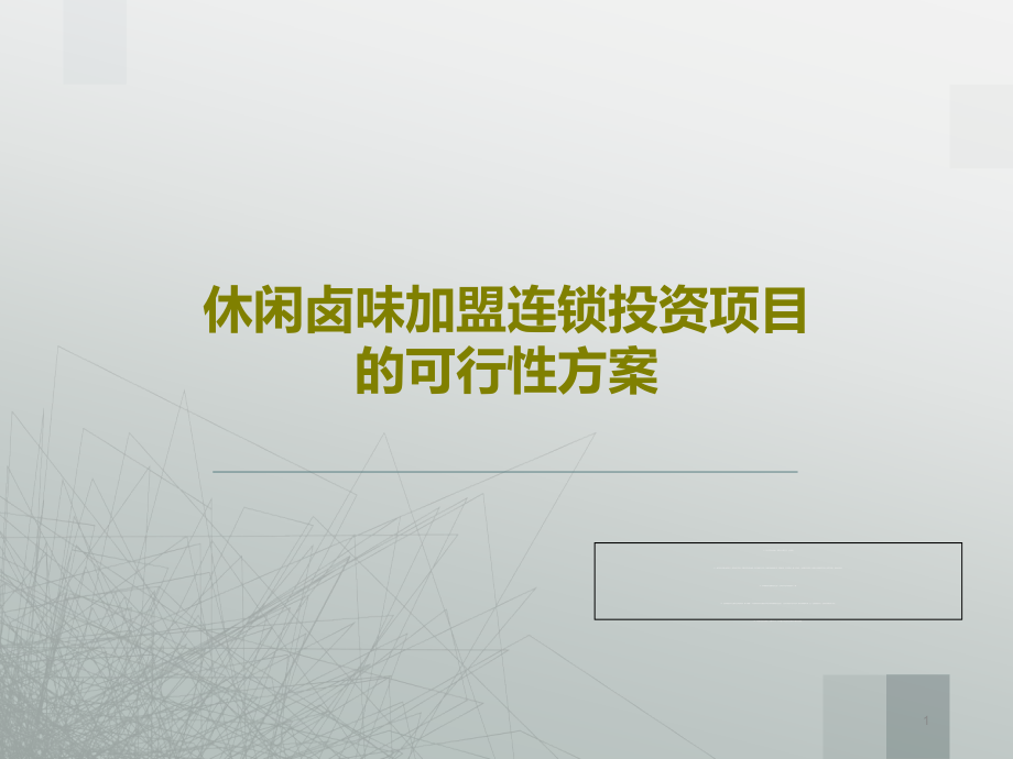 休闲卤味加盟连锁投资项目的可行性方案课件_第1页