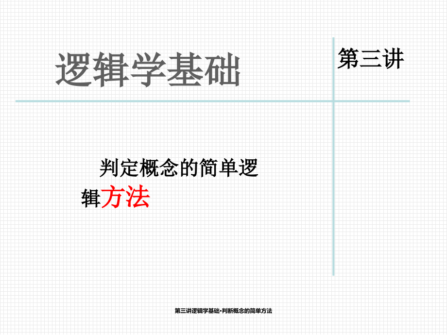 第三讲逻辑学基础·判断概念的简单方法-课件_第1页