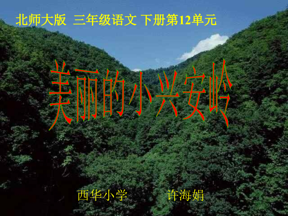 《美丽的小兴安岭》课件(西师大版小学语文三_第1页