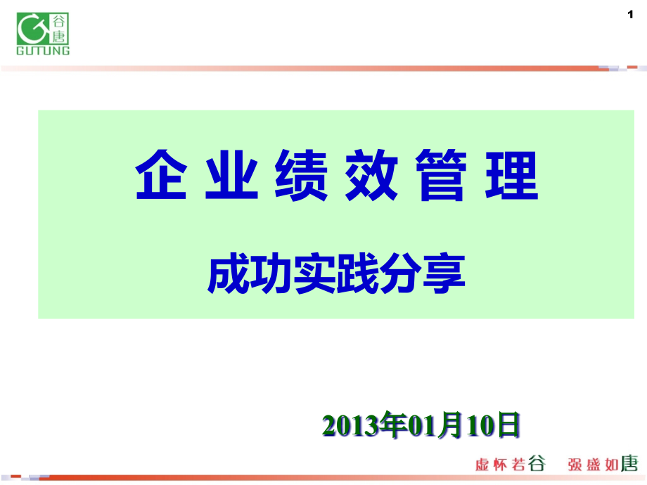 企业绩效管理成功实践分享课件_第1页