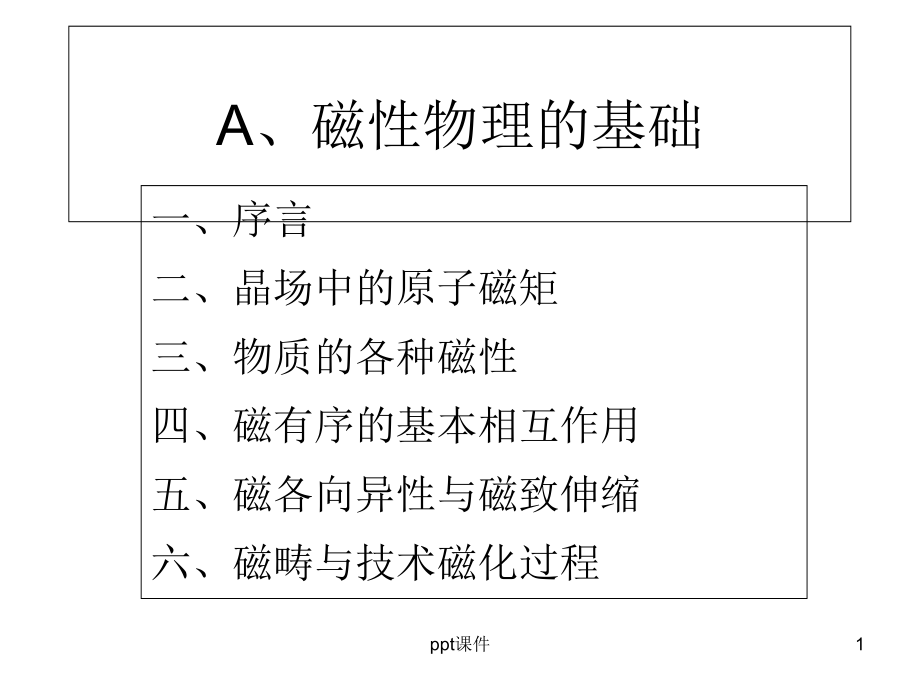 磁性物理基础晶场中的原子磁矩-课件_第1页