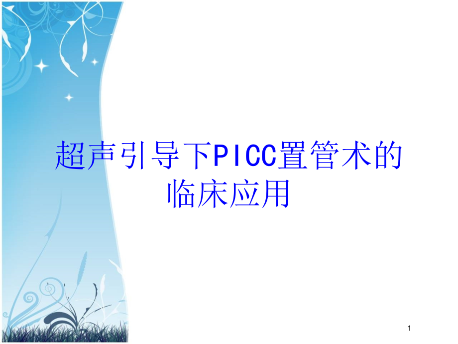 超声引导下PICC置管术的临床应用培训ppt课件_第1页