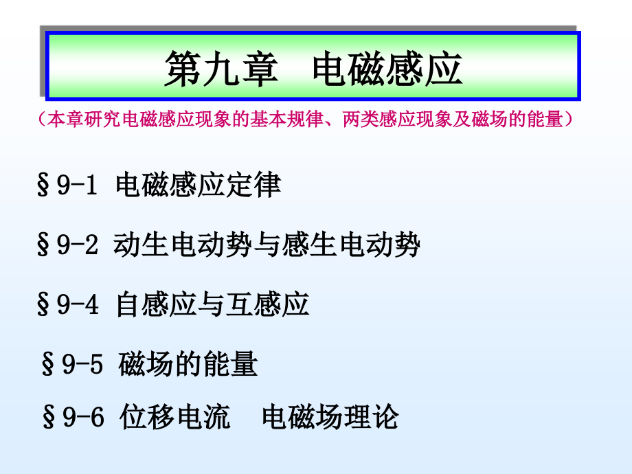 第九章-电磁感应课件_第1页