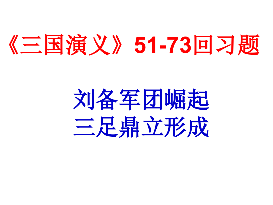 三国演义51-73回分析课件_第1页