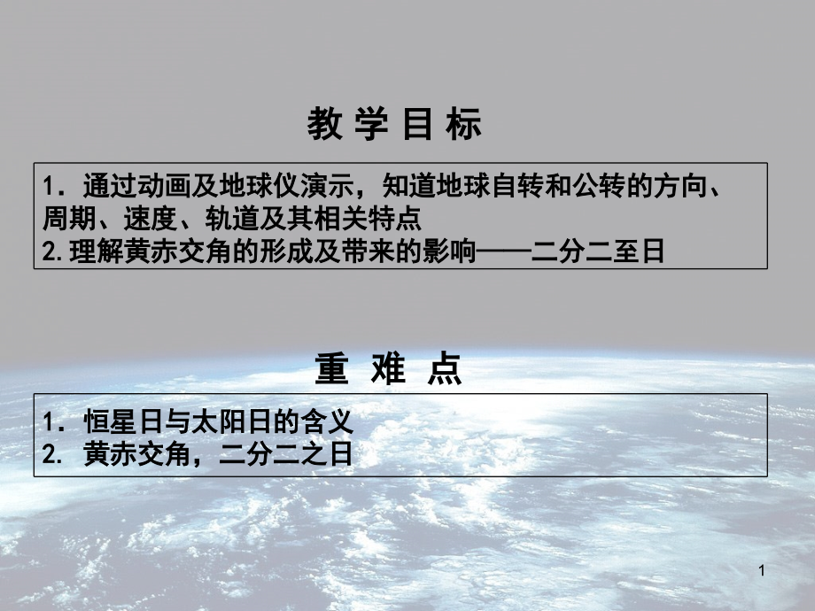 知道地球自转和公转的方向周期速度课件_第1页