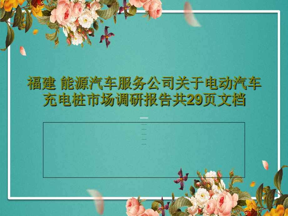 福建-能源汽车服务公司关于电动汽车充电桩市场调研报告教学课件_第1页