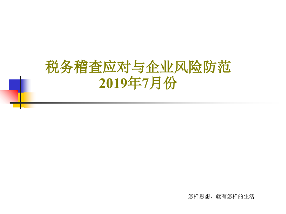 税务稽查应对与企业风险防范2019年7月份教学课件_第1页