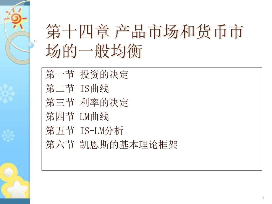 宏观经济学第六版ppt课件-第14章-产品市场和货币市_第1页