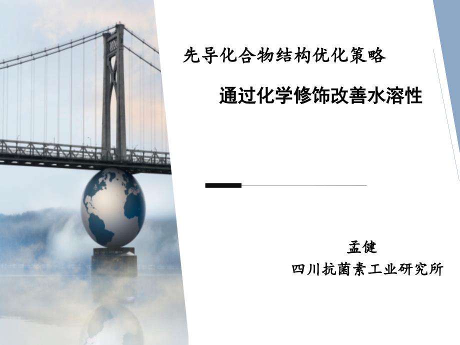 先导化合物结构优化策略通过化学修饰改善水溶性课件_第1页