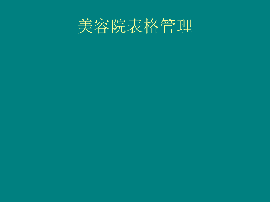 美容院表格管理课件_第1页