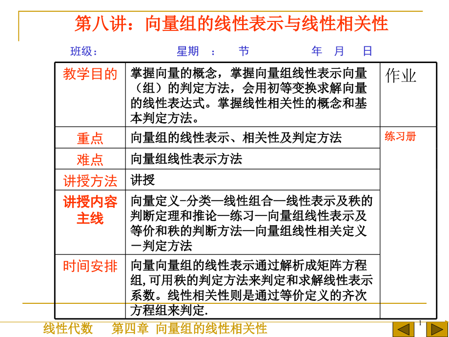 向量组的线性表示课件_第1页