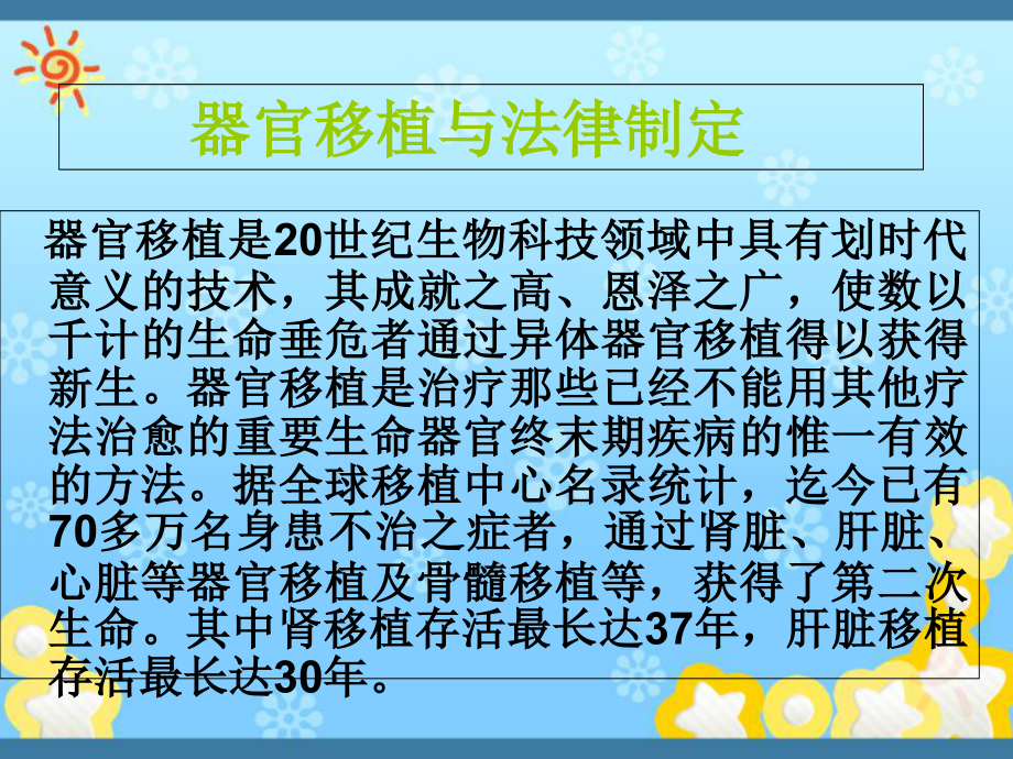 器官移植与法律制定课件_第1页