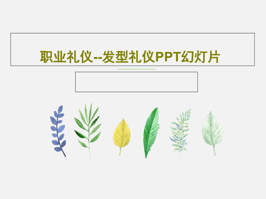 职业礼仪--发型礼仪教学课件教学课件_第1页