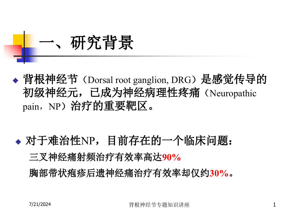 背根神经节专题知识讲座培训课件_第1页