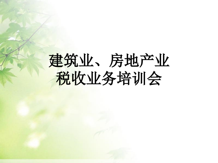 建筑业、房地产业税收业务培训会课件_第1页