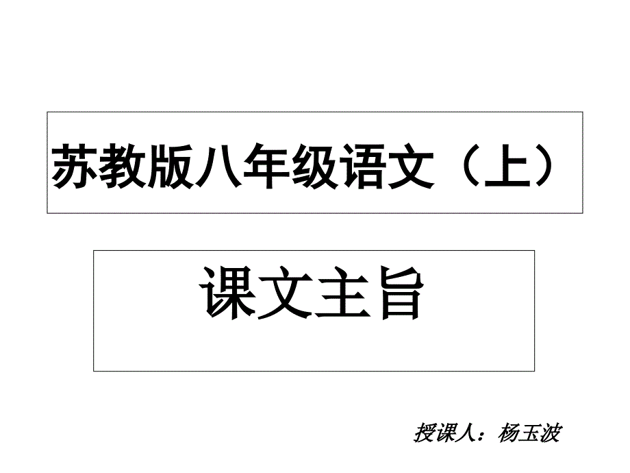 苏教版-八年级语文(上)课文主旨课件_第1页