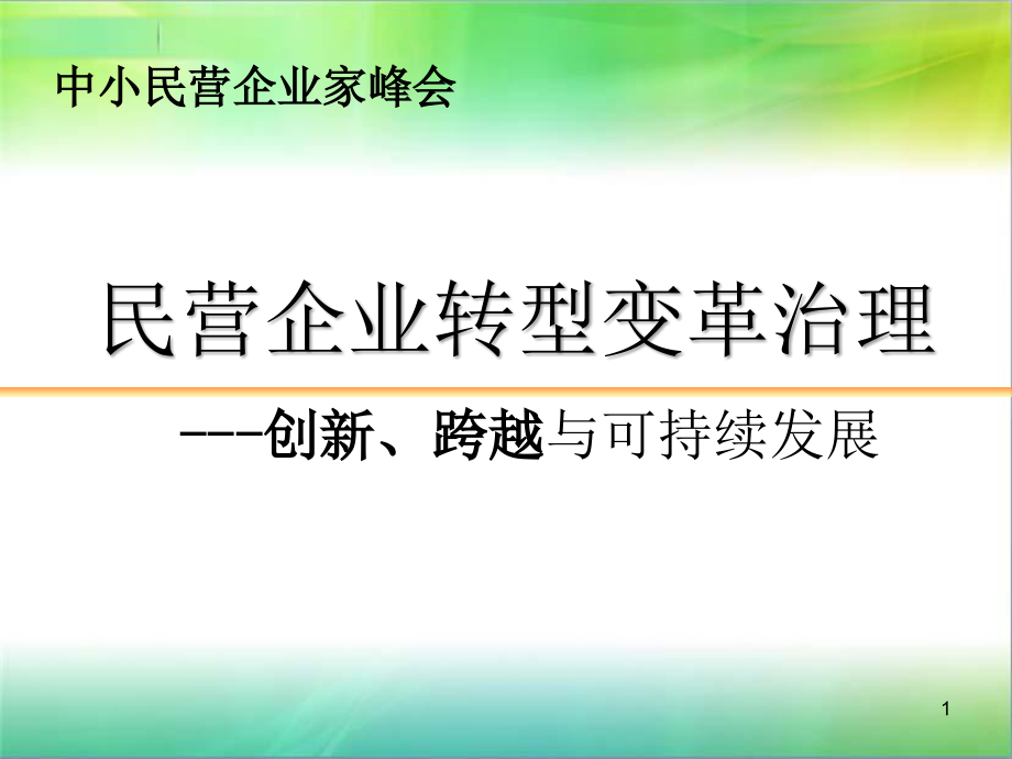 民营企业转型变革治理课件_第1页