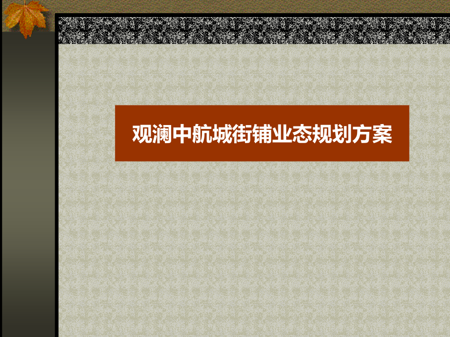 观澜中航城街铺业态规划方案教学课件_第1页