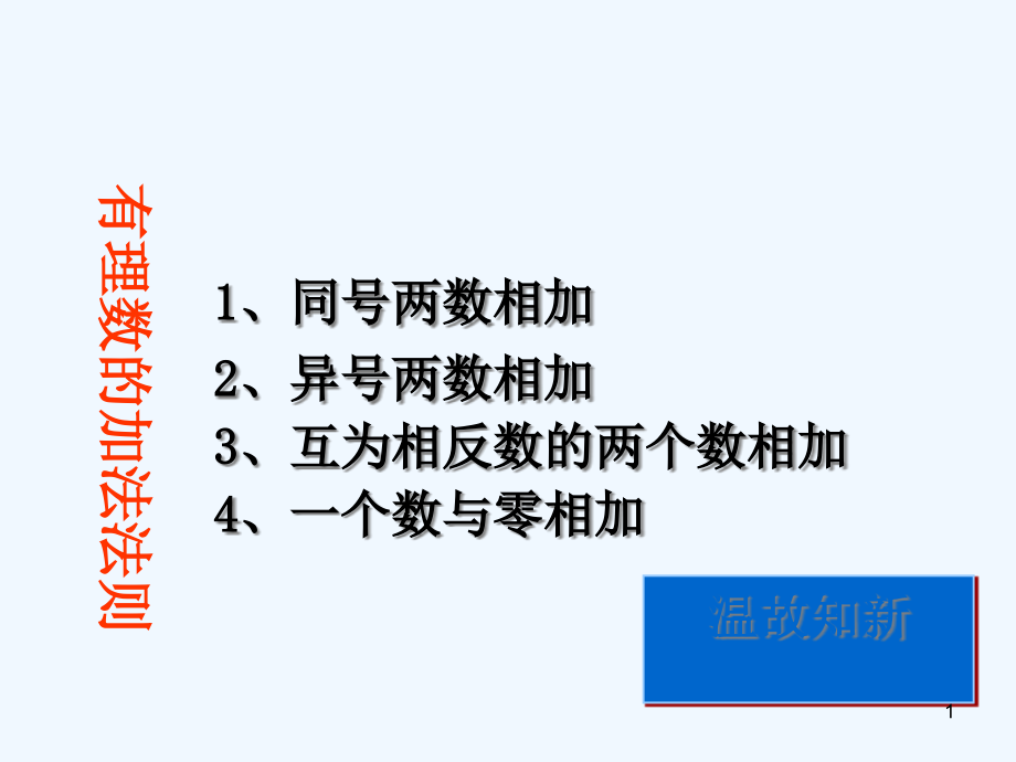 浙教版数学七年级上册2.1.2有理数的加法(二)课件_第1页