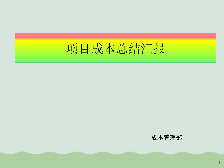 某公司项目成本总结汇报课件_第1页