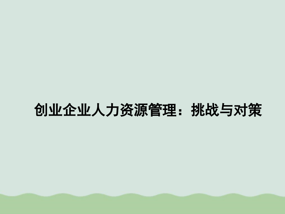 创业企业人力资源管理挑战与对策课件_第1页