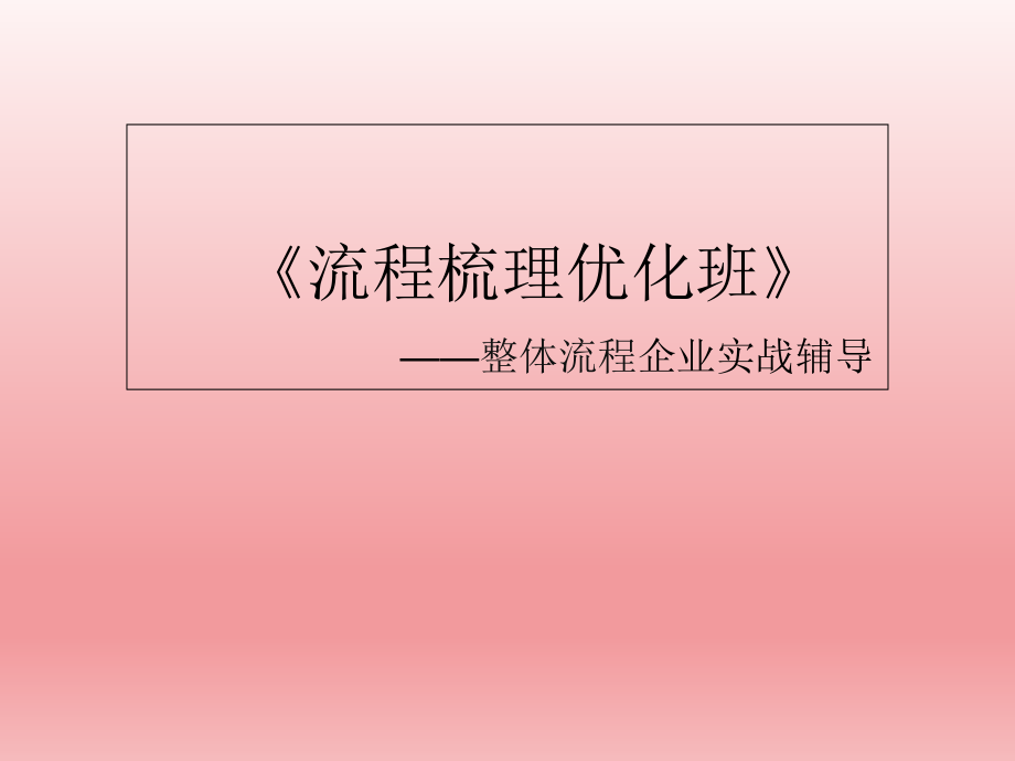 流程梳理优化企业实战辅导公开版ppt课件_第1页