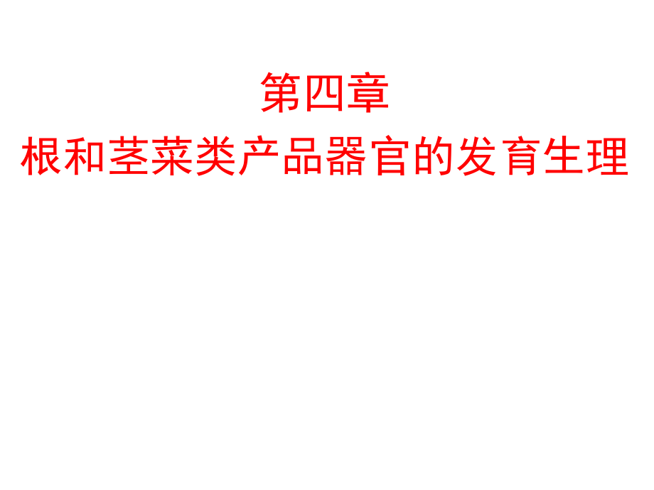 蔬菜栽培生理学第四章-根和茎菜类产品器官的发育生理教学课件_第1页