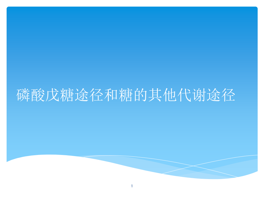 磷酸戊糖途径和糖的其他代谢途径课件_第1页