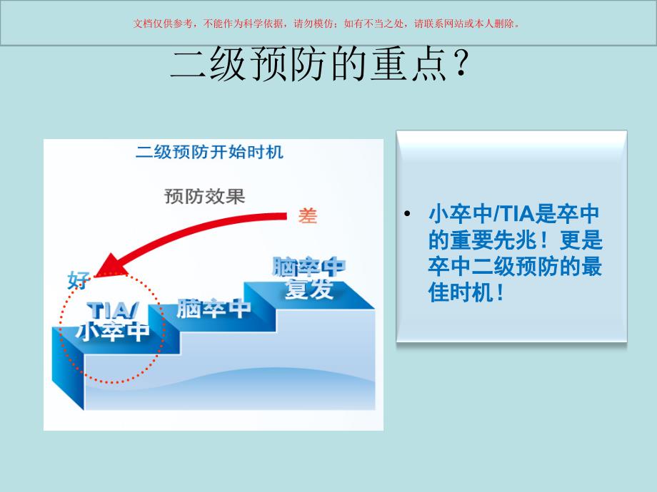 警惕小卒中拉响卒中二级预防的预警培训课件_第1页