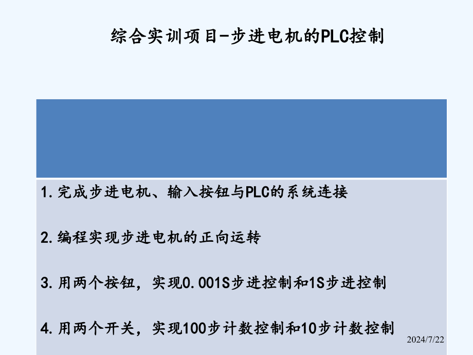 步进电机PLC控制(课堂用)课件_第1页