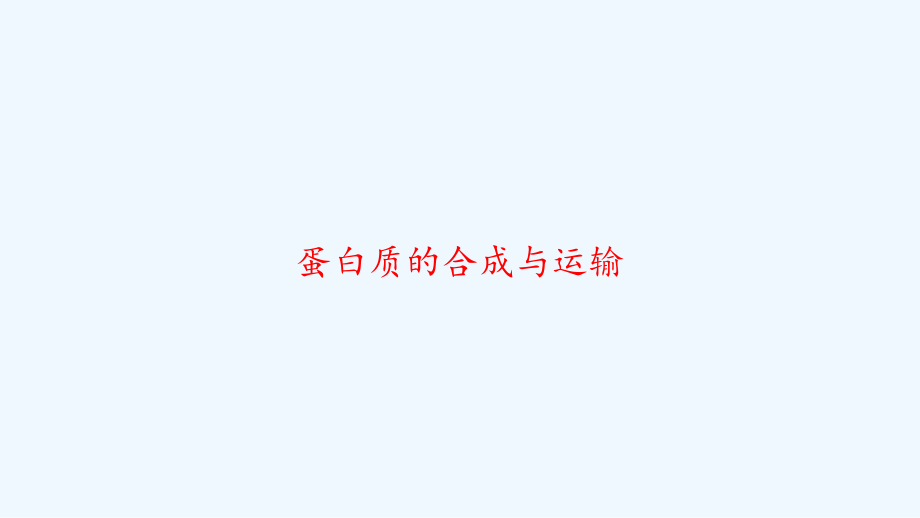 蛋白质的合成与运输-课件_第1页