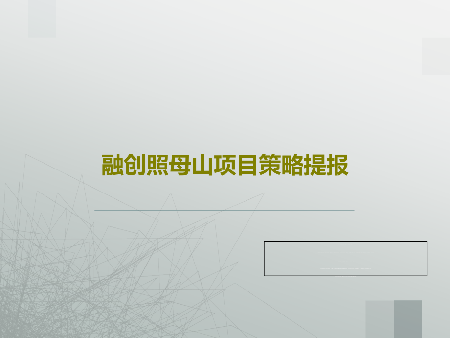 融创照母山项目策略提报教学课件_第1页