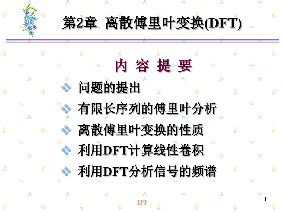 离散傅里叶变换数字信号处理课件_第1页