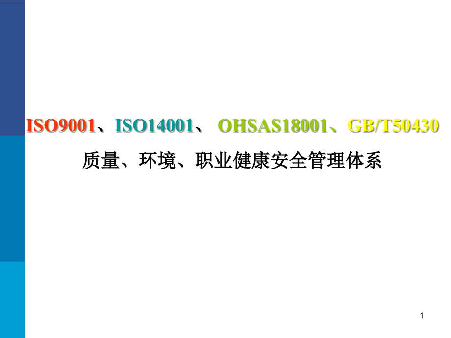 质量环境职业健康安全管理体系培训课件_第1页