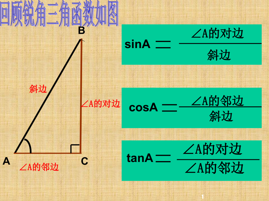 锐角三角函数值表ppt课件_第1页