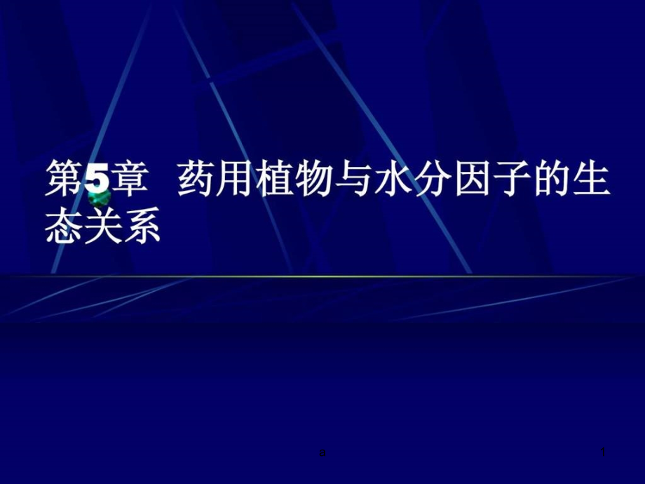 药用植物与水分因子的生态关系课件_第1页