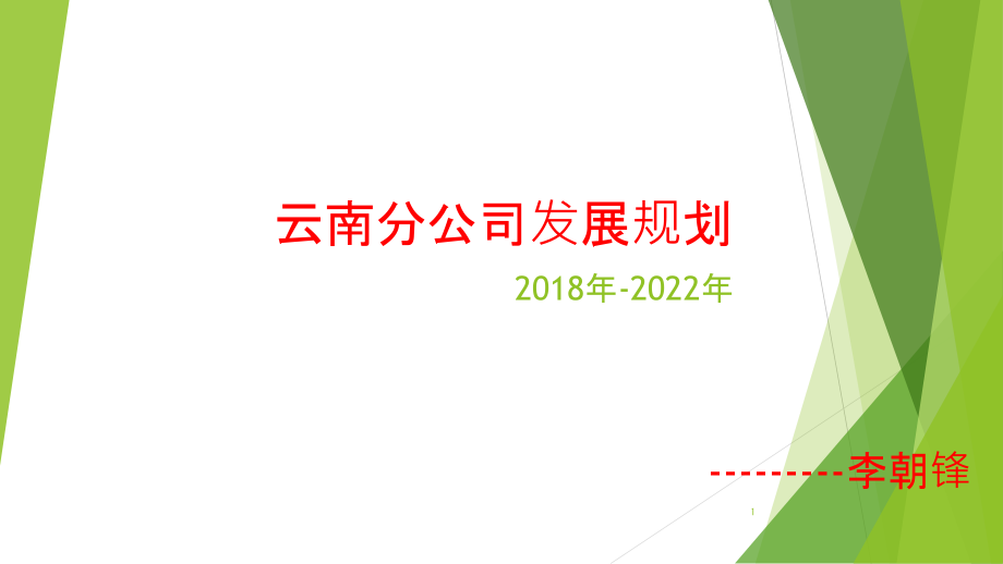 云南分公司五年发展规划报告课件_第1页