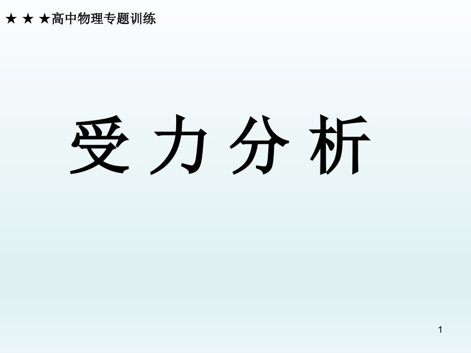 高中物理受力分析专题课件_第1页