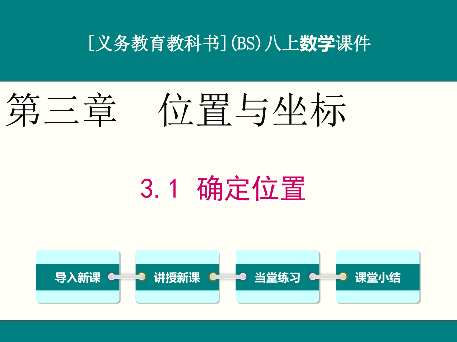 北师大版八年级上册数学第三章《位置与坐标》优秀ppt课件(含小结与复习共5课时)_第1页