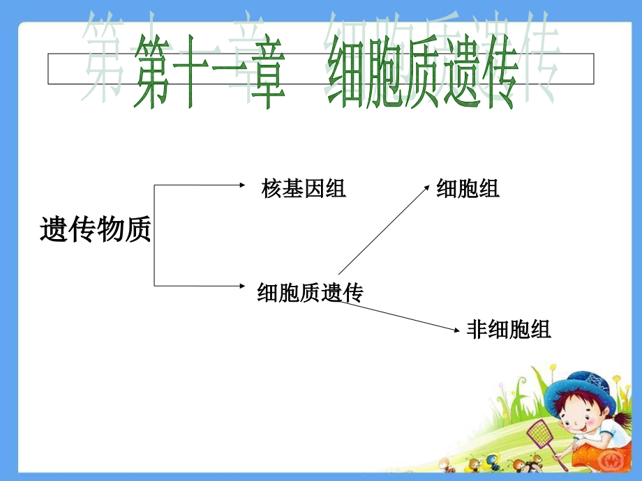 遗传学第十一章细胞质遗传资料课件_第1页