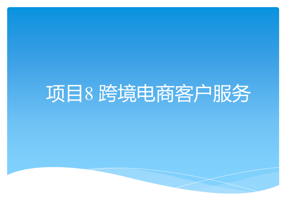 项目跨境电商客户服务课件_第1页