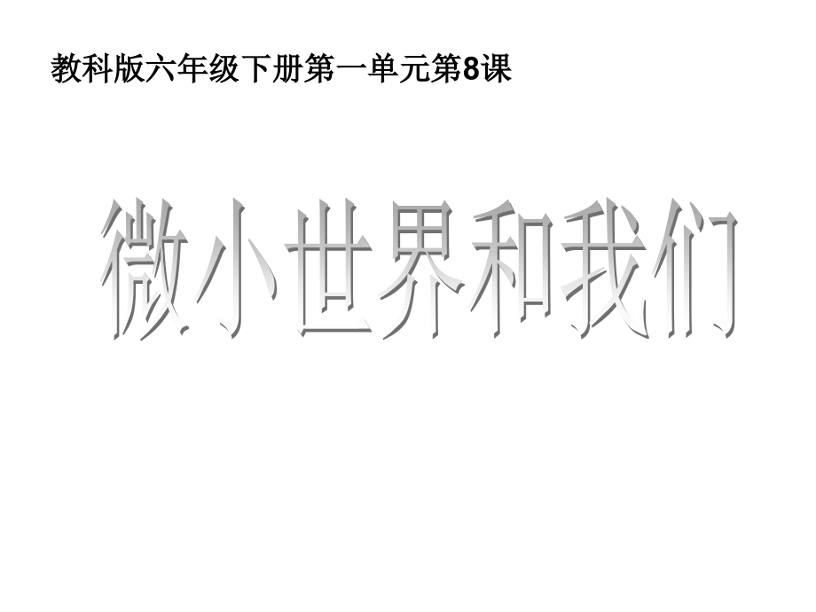 教科版六年级科学下册《微小世界微小世界和我们》公开课ppt课件_第1页