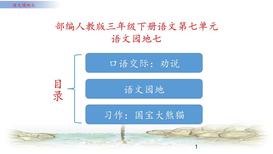 部编人教版语文三年级下册语文园地七(含第七单元作文：国宝大熊猫)_第1页