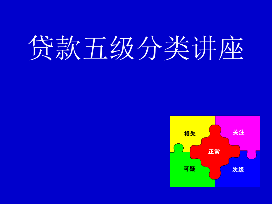 银行贷款五级分类讲座课件_第1页