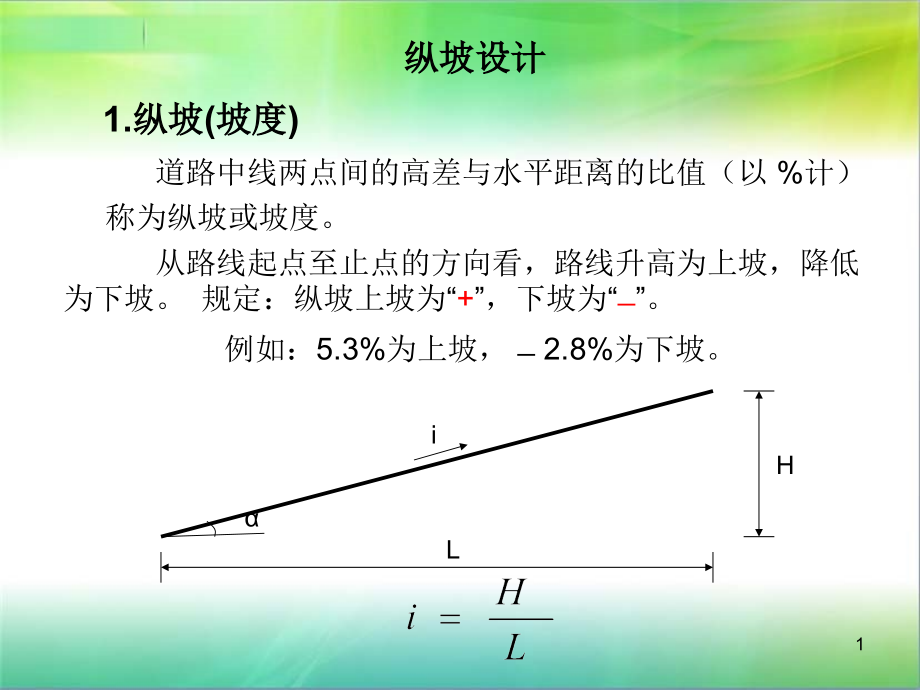 道路纵坡设计课件_第1页