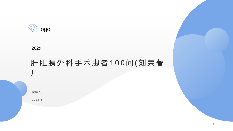 肝胆胰外科手术患者100问PPT模板课件_第1页